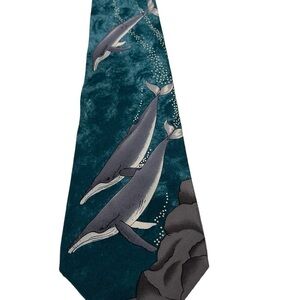 World Wildlife Fund Humpback whales 1Tie 100% silk Crep55 inches Design no. 134